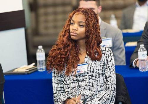 UNT Dallas Student Aakira Blackmon Listens to MLK III Speak About the Realize the Dream Movement and How Young People Can Volunteer