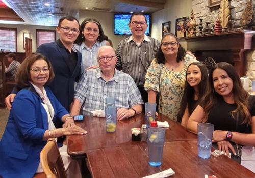 Connor Hester with his Sister, Parents, Grandparents, and Two Friends