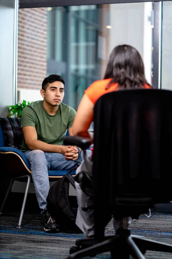 A Conversation Between a Student and Staff Member in the UNT Dallas Counseling and Wellness Center