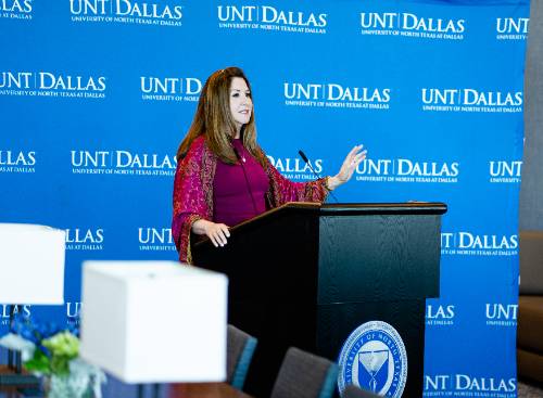 Dr. Stephanie Elizalde, Dallas Independent School District Superintendent, Speaks During a Reception at UNT Dallas