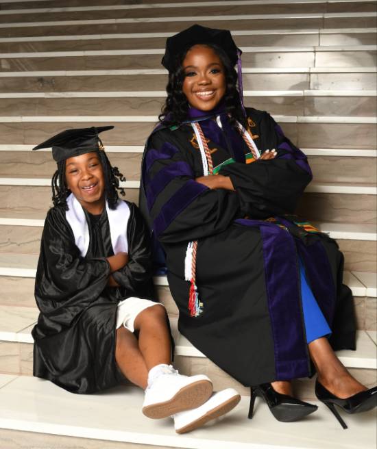LaDyrian Cole Celebrating Law School Graduation with Her Daughter