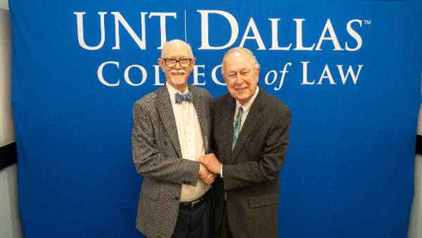 Ernie Higginbotham with Retired Judge Royal Furgeson, Dean Emeritus of UNT Dallas College of Law