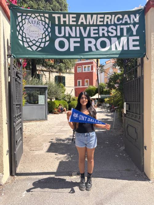 UNT Dallas Student Brittany Rosas Shows Her Trailblazer Pride While Studying Aboard in Italy