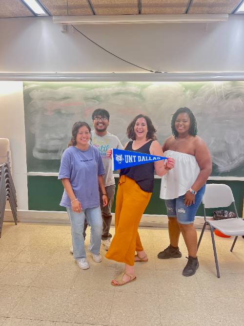 UNT Dallas Luis Espinoza (second from left) with UNT Dallas Study Aboard Classmates in Spain