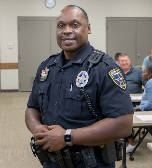 officer in classroom